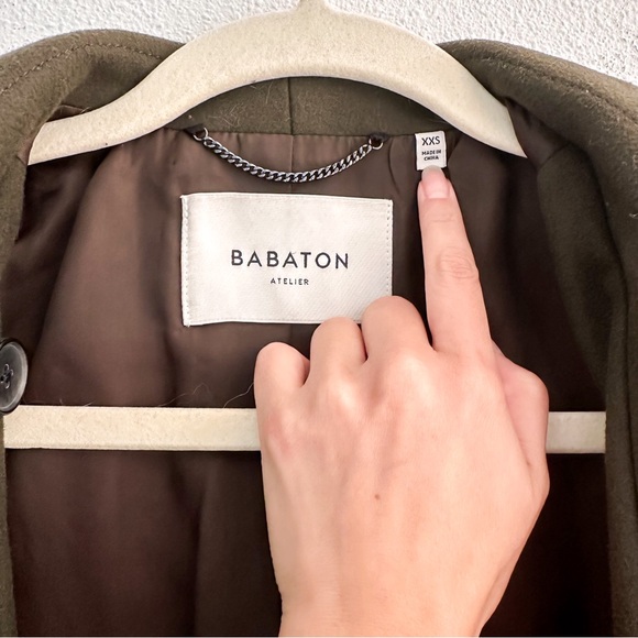 Aritzia Babaton Wool Cashmere Connor Coat Olive Green Short XXS - Picture 7 of 9